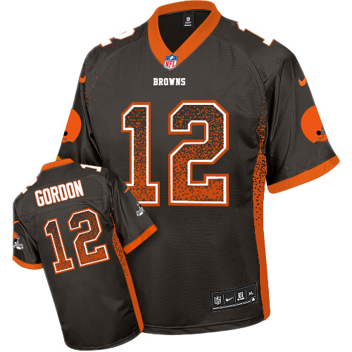 Men's Elite Josh Gordon Nike Jersey Brown - #12 Drift Fashion NFL Cleveland Browns